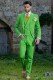 Modern Italian style costume "Slim". Green fabric 100% cotton