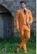 Italian orange pure cotton piqué wedding suit