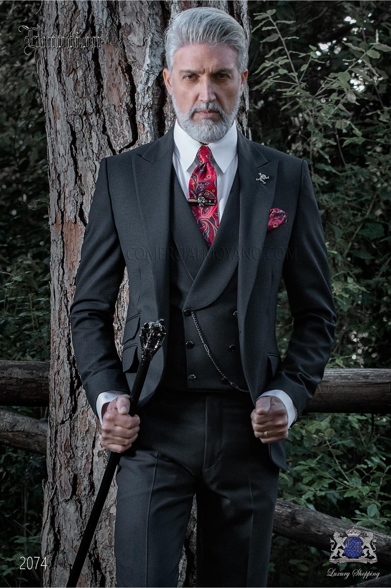 Bespoke black suit wool mix model 2074 Mario Moyano