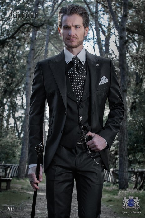 Italien costume de mariage moderne noir. Tissu de pure laine.