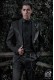 Italian wedding suit with slim stylish cut black, new performance fabric