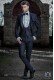 Mode dunkel blaue Smoking Anzug mit Satin Schalkragen