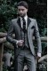 Italian gray patchwork fashion suit
