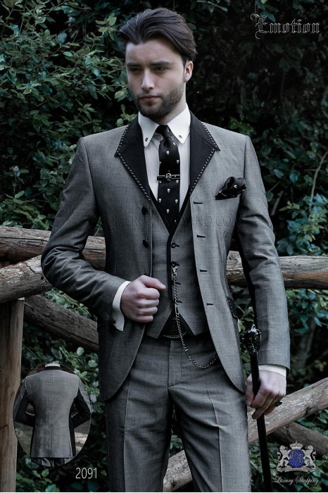 Italienisch grau Patchwork Mode Anzug