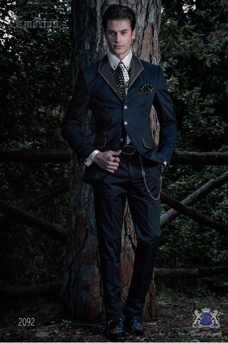 Mode anthrazit Marineblau Herren Anzug