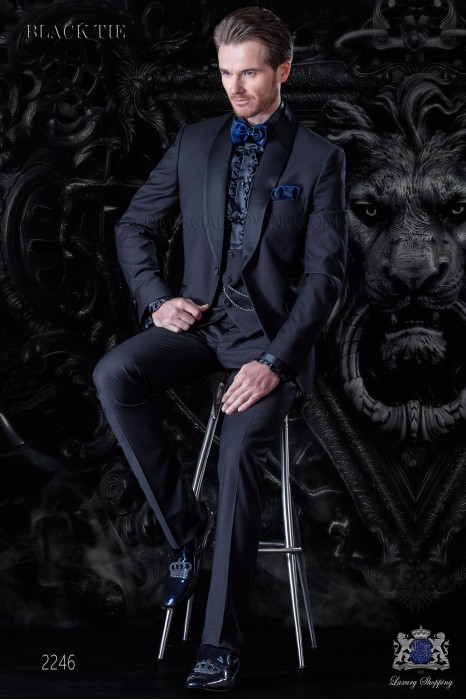 Italienisch blau Smoking Anzug aus Wollmischung