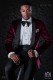 Italian velvet burgundy tuxedo with satin lapels. Fabric velvet 100% cotton.