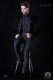 Bräutigam schwarze Smoking Anzug aus Samt mit Satin Revers. Samt aus 100% Baumwolle Stoff. 