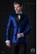 Tuxedo italienne croisé bleu royal de shantung
