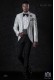 Tuxedo veste blanc de shantung 