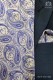 Blue cashmere tie and handkerchief