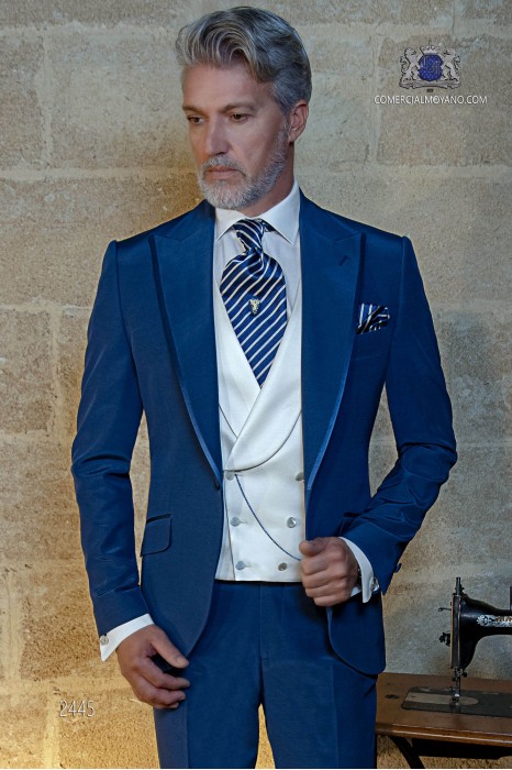 Italian bespoke electric blue suit