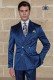 Italian bespoke royal blue pinstripe double breasted suit