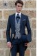 Italienische Bräutigam cut Anzug, marine blau, aus Mohair Wolle