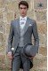 Italian bespoke morning suit light grey with pinstripe trousers