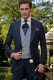 Bespoke navy blue groom morning suit modern slim fit 2313 Mario Moyano