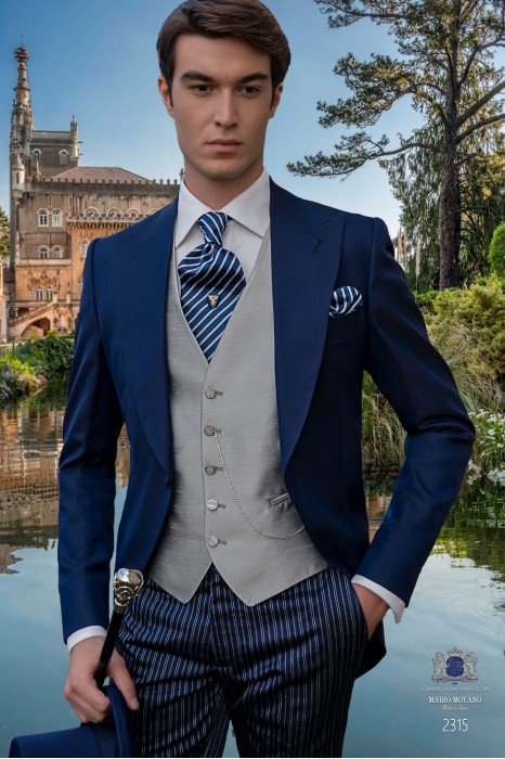 Bespoke royal blue morning suit 2315 Mario Moyano