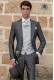 Italian short-tailed gray wedding suit