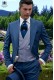 Royal blaue Cut Anzug aus cool Wollmischung