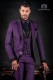Italian fashion bespoke suit purple micro design