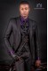 Italienische schwarze Mode Herren Anzug. Spitzen Revers mit Satin Blenden und 1 Knopf.