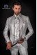 Costume de marié col mao blanc avec strass 2510 Mario Moyano