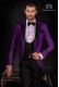 Italian purple tuxedo with satin lapels