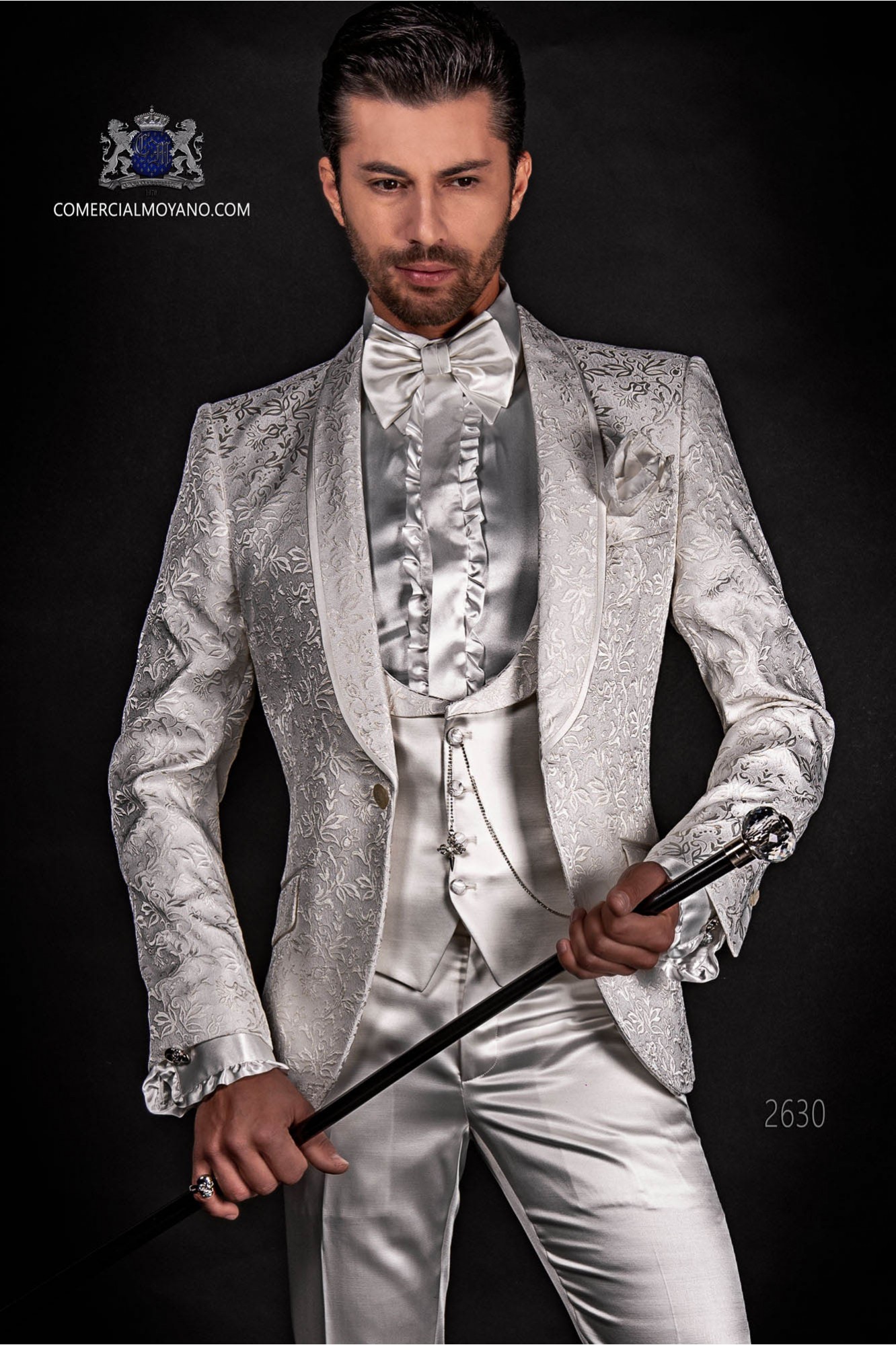 Bespoke white silk dinner jacket model 2630 Mario Moyano