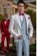 Italienisch Bräutigam Anzug weiß aus Baumwolle Mikrodesign-Stoff