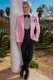 Italian bespoke wedding pink pure linen suit