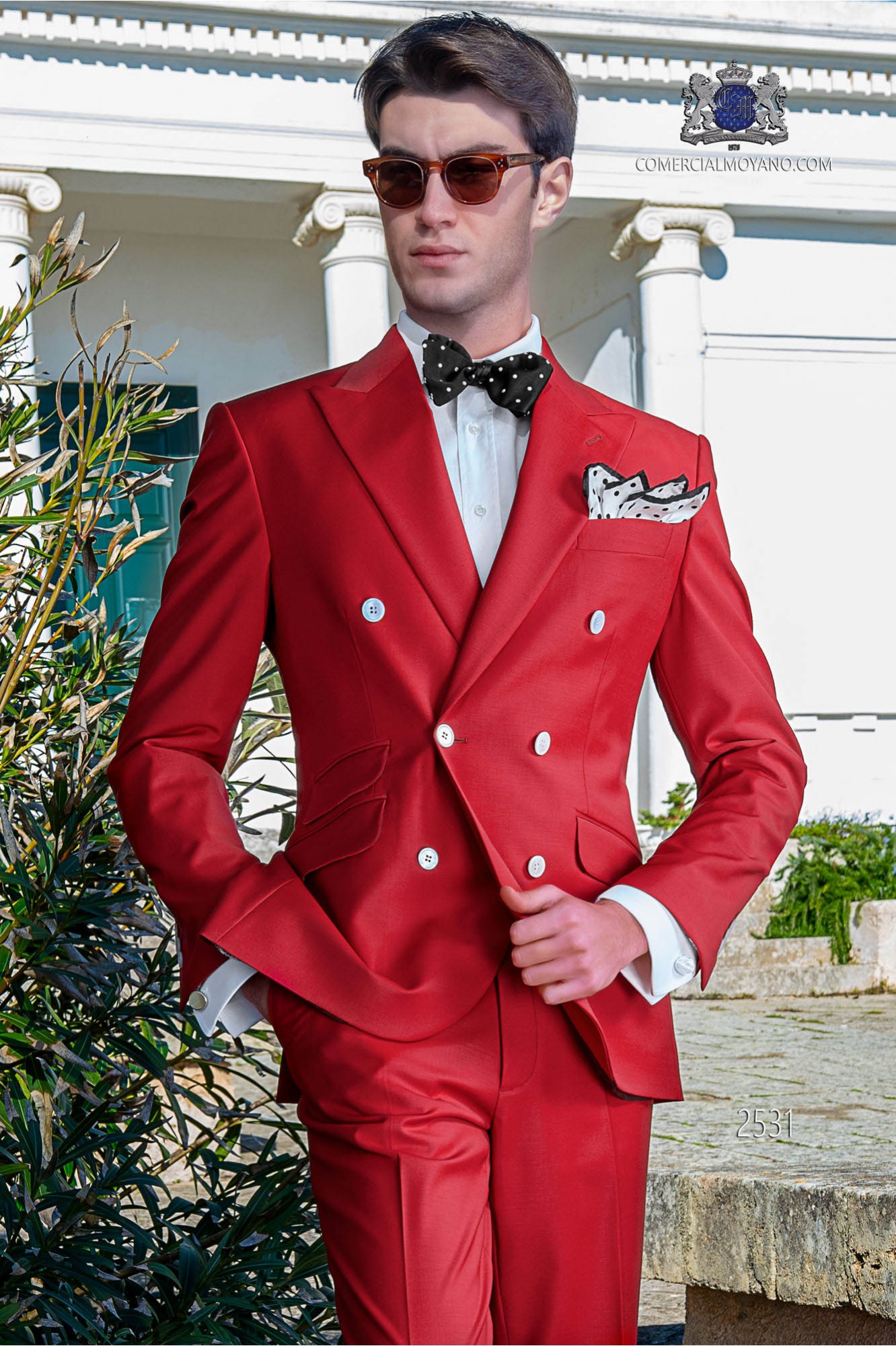 Bespoke red new performance double breasted suit model 2531 Mario Moyano