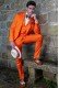 Italian stitched bespoke pure cotton orange suit