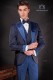 Italian bespoke suit royal blue in microdesign fabric