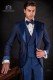 Italian bespoke suit royal blue in microdesign fabric