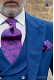 Fuchsia jacquard marié cravate 