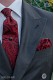  Cravate noir et rouge avec un mouchoir