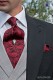Corbatón y pañuelo tejido jacquard negro y rojo