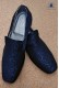 Schuhe aus blauem Jacquard-Stoff