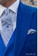 Blue/white silk tie and handkerchief