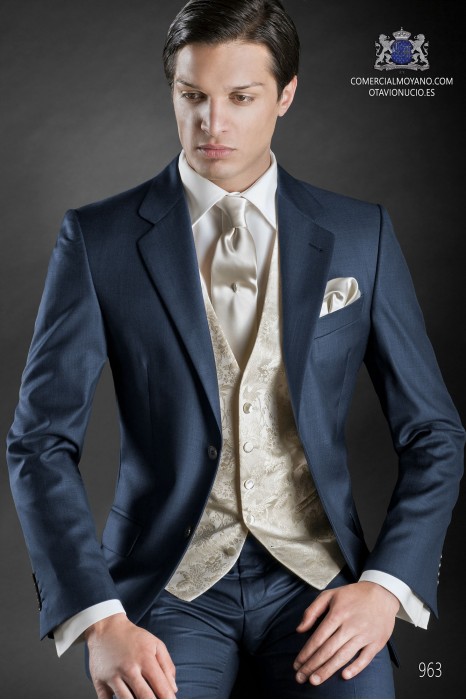 Blue men wedding suit