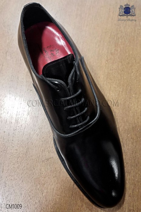Cuir noir à lacets chaussures hommes