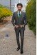 Italienische maßgeschneiderte graue Männer Hochzeitsanzug Mohair Wollmischgewebe