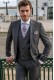 Gray men wedding suit italian bespoke slim fit