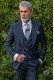 Classic blue wedding suit with elegant Italian cut slim fit