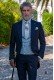 Dark blue italian tailored fit wedding morning suit