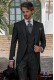 Charcoal formal pinstripe tailored fit italian morning suit