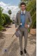 Light grey end-on-end wool blend tailored fit italian morning suit