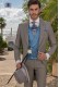Light grey end-on-end wool blend tailored fit italian morning suit