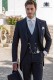 Bespoke navy blue alpaca morning suit slim fit 2771 Mario Moyano