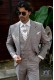 Burgundy houndstooth tailored fit italian men wedding suit